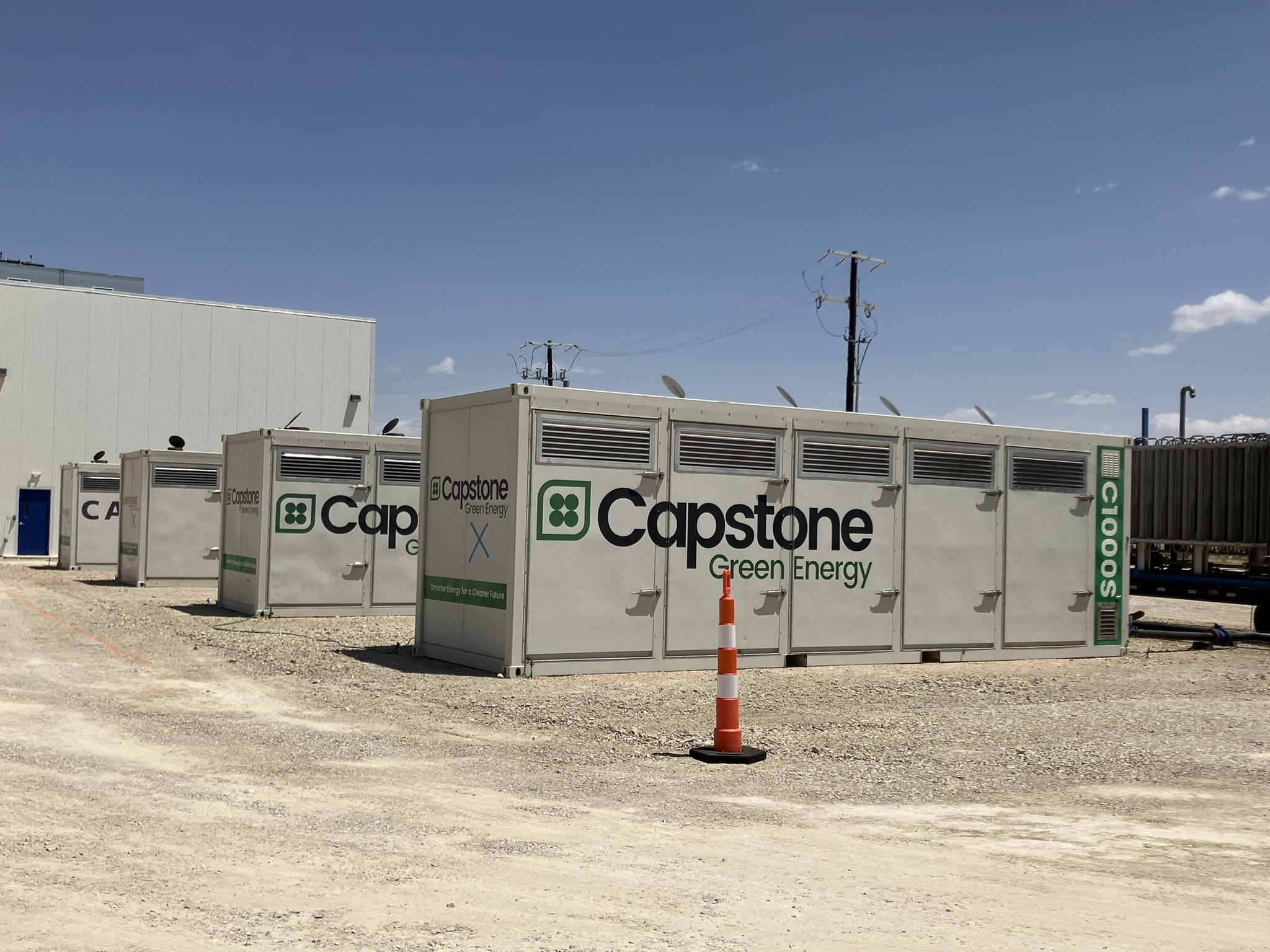 The Texas Pacific Water Resources facility requires 5.5 megawatts of electricity to power the treatment of produced water. Natural gas micro-turbines on site provide 4 megawatts.